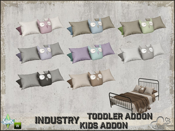 Sims 4 — Industry Toddler and Kids Pillow for Doublebed by BuffSumm — Part of the *Industry Series* ***TSRAA***