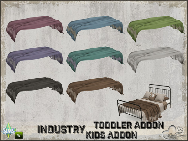 Sims 4 — Industry Toddler and Kids Blanket for Doublebed by BuffSumm — Part of the *Industry Series* ***TSRAA***