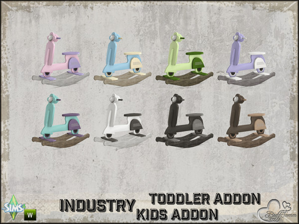 Sims 4 — Industry Toddler and Kids Rooking Scooter by BuffSumm — Part of the *Industry Series* Deco only! ***TSRAA***