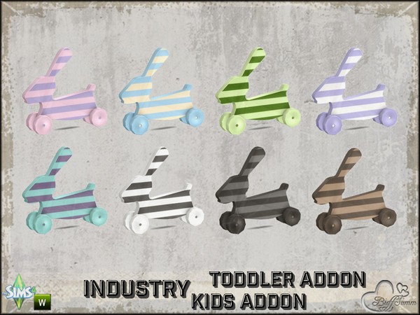 Sims 4 — Industry Toddler and Kids Rolling Rabbit by BuffSumm — Part of the *Industry Series* ***TSRAA***