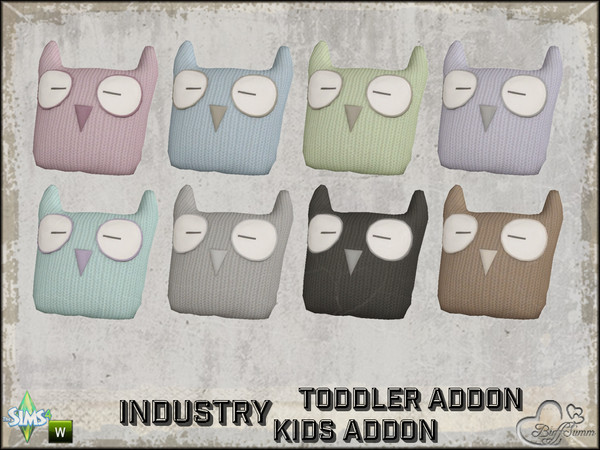 Sims 4 — Industry Toddler and Kids Pillow 'Owl' for Livingchair by BuffSumm — Part of the *Industry Series* ***TSRAA***