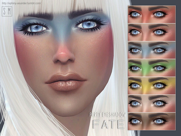 Sims 4 — [ Fate ] - Party Eyeshadow by Screaming_Mustard — A party eyeshadow in seven shades. For females, teen +. With