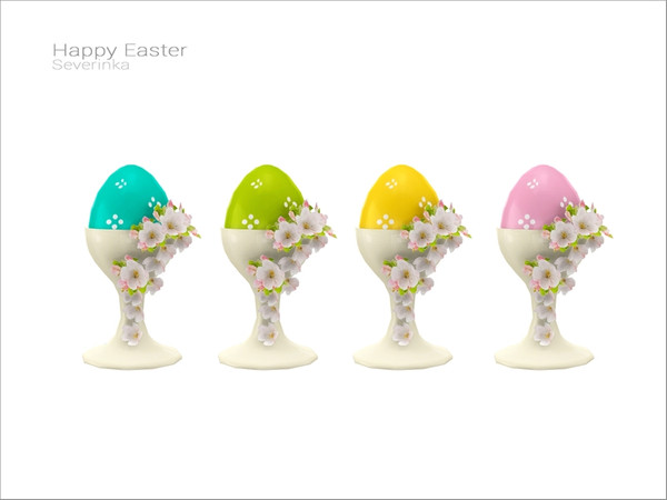 Sims 4 — [Happy Easter] - egg in the stand by Severinka_ — Egg in the stand decorated apple flowes From the set 'Happy
