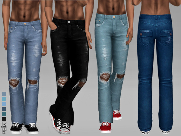 Sims 4 — S4 Brody Jeans [Male] by Margeh-75 — -some cool ripped jeans for your male sims -6 colours Please do not