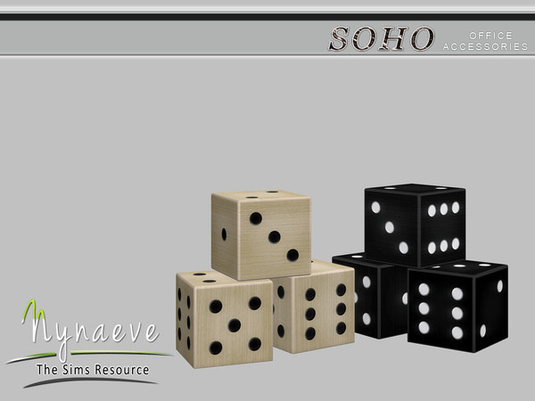 Sims 4 — Dice by NynaeveDesign — Soho Office - Dice Located in: Decor - Miscellaneous Decor - Clutter Price: 121 Tiles: