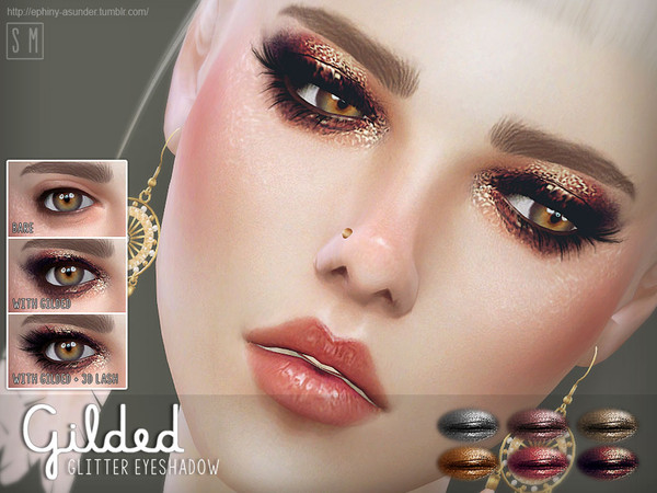 Sims 4 — [ Gilded ] Glitter Eyeshadow by Screaming_Mustard — A sparkly and glittery eyeshadow in 6 shades. For females,