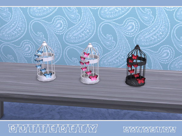 Sims 4 — Butterflies Cell by soloriya — Cell with butterflies. Part of Butterflies set. 3 color variations. Category:
