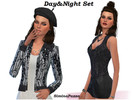 Sims 4 — Day&Night Set by SiminaPazza — This is a nice set with a cute day outfit and a sexy night gilet with glitter