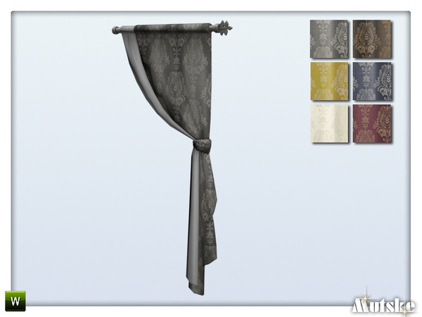 Sims 4 — Sunny Shades Curtain Right Damask by Mutske — These curtains are recolors. Made by Mutske@TSR.
