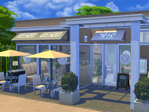Sims 4 — restaurant modern times  by flubs2 — the modern times restaurant is the perfect place for the lunch time ! your