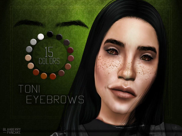 Sims 4 — BlahberryPancake - Toni Eyebrows by Blahberry_Pancake — Toni Eyebrows - 15 swatches - HQ textures - unisex -