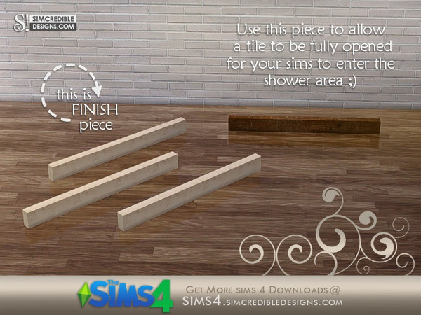 Sims 4 — Realce separator finish by SIMcredible! — Use it for extend your shower area as you want. by