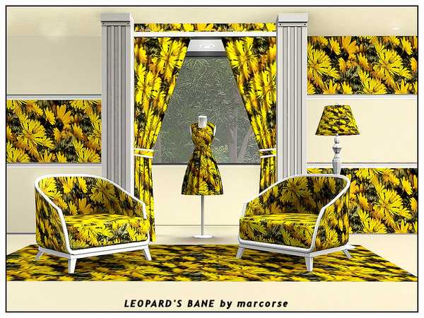 Sims 3 — Leopard's Bane_marcorse by marcorse — Fabric pattern: yellow flowers of the Leopard's Bane en masse