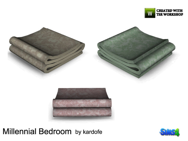 Sims 4 — kardofe_Millennial Bedroom_Folded blanket by kardofe — Mantita folded, with a point of support to be able to