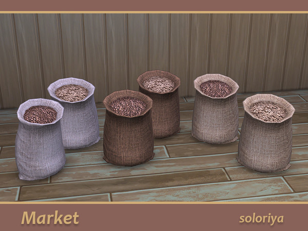 Sims 4 — Market Big Sack by soloriya — Big sacks with different cereals. Part of Market set. 6 color variations.