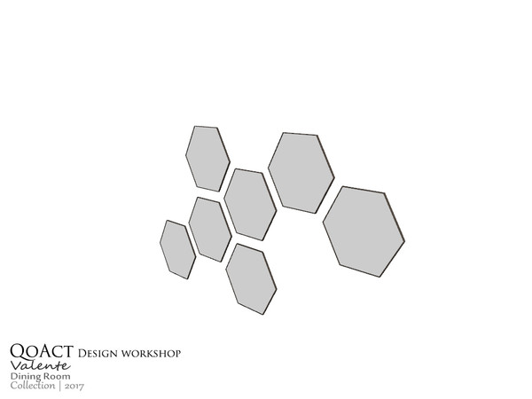 Sims 4 — Valente Honeycomb Mirrors    by QoAct — Part of the Valente Dining Room QoAct Design Workshop | 2017 Dining Room