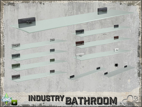 Sims 4 — Bathroom Industry Vanity Glas Shelf large by BuffSumm — Part of the *Bathroom Industry* ***TSRAA***
