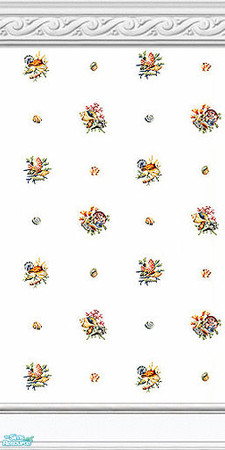 Sims 2 — By the Sea Wallpaper Collection - 01 by elektra274 — 1 of 12 wallpapered walls designed to coordinate with my