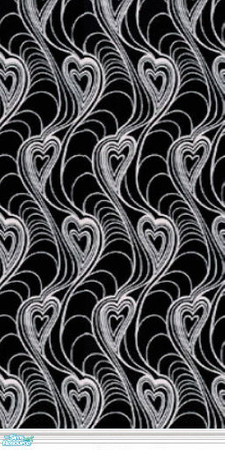 Sims 2 — Black and White 2nd - Hearts on Black by Astarta — 2nd Black and white wallpapers series.