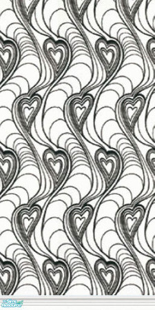 Sims 2 — Black and White 2nd - Hearts on White by Astarta — 2nd Black and white wallpapers series.
