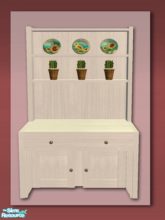 Sims 2 — Rustic Kitchen Dresser - White by Shakeshaft — Part of a Kitchen Dresser Set to match the counters in my Rustic