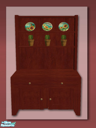 Sims 2 — Rustic Kitchen Dresser - New Mesh by Shakeshaft — Part of a Kitchen Dresser Set to match the counters in my