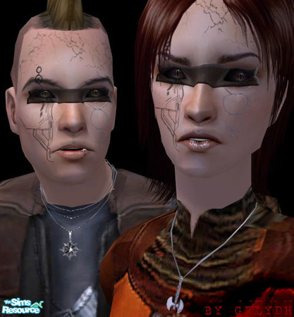 Sims 2 — Sci-Fi Costume Makeup - Solus by gelydh — Science-fiction inspired costume makeup, available for both genders