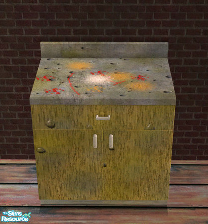 Sims 2 — Club Armageddon  Counter 02 by SIMple Minds — Makeup and lipstick stain this counter, because you know how girls