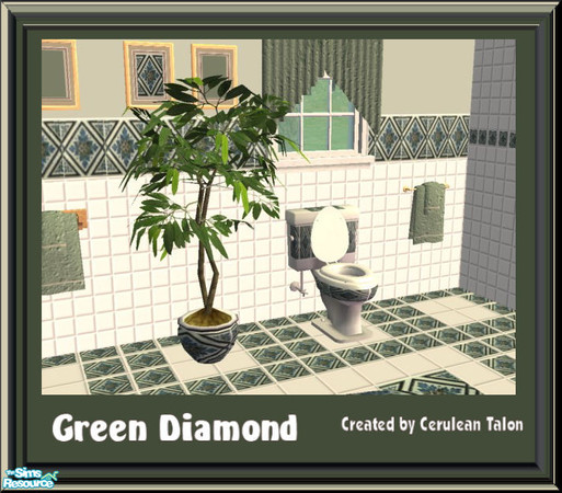 Sims 2 — Green Diamond Bathroom - Toilet by Cerulean Talon — Whether your Sim can only afford the cheapest bath items or