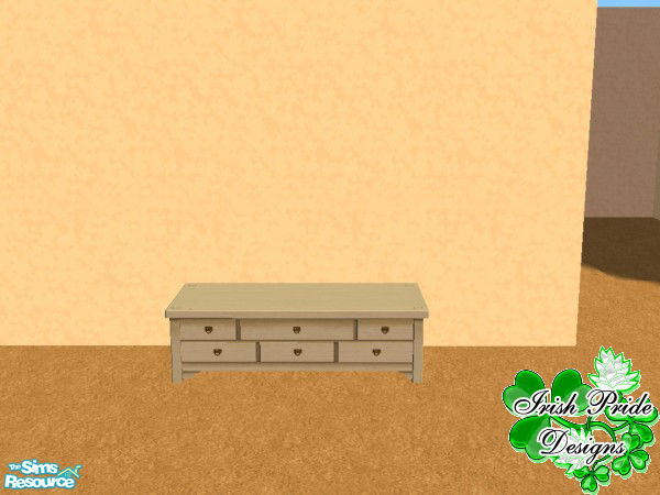 Sims 2 — Country Floral Living Room - Table by Irish Pride — The country floral table is constructed of pine for a strong