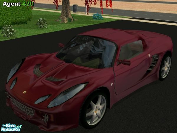 Sims 2 — Dark Blood Red Lotus Elise Paint Job by Agent420 — A Dark Blood Red Lotus Elise Ultra Metallic Paint Job. Mesh