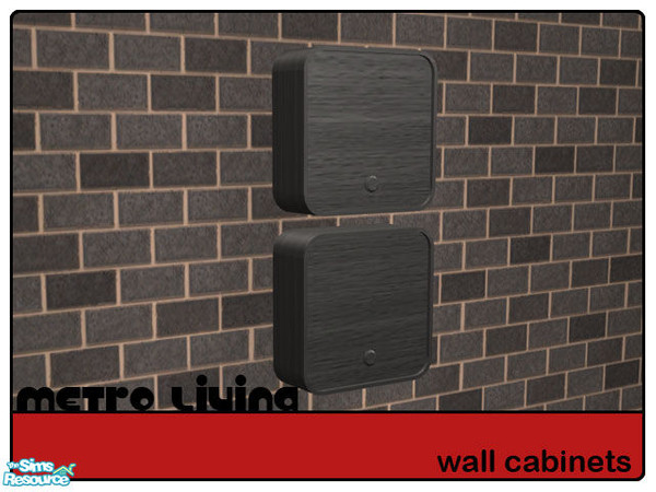 Sims 2 — 'Metro' wall cabinets by prin6je — Two wooden cabinets with rounded corners. *UPDATED* - now actually