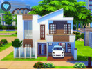 Sims 4 — With Studio by prismqueen — It is a two-story house with a garage and a small art studio connected to it. I also
