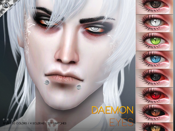 Sims 4 — Daemon Eyes N129 by Pralinesims — Eyes in 30 colors.