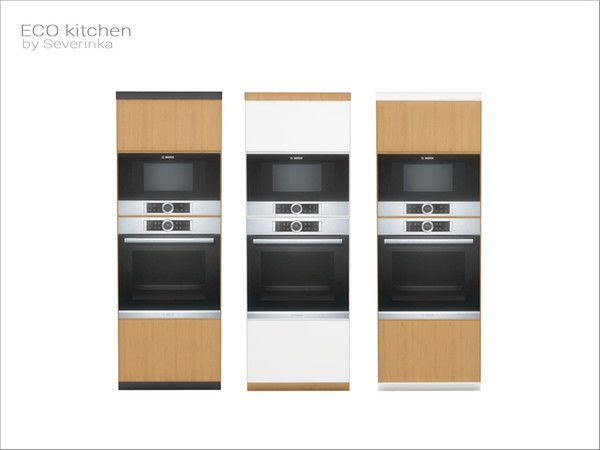 Sims 4 — [ECO kitchen] - high cabinet 02 by Severinka_ — High cabinet with built-in appliances v02 Build/Buy category: