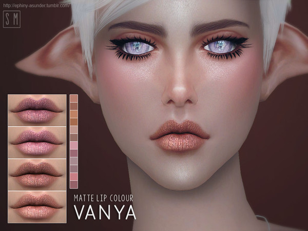 Sims 4 — [ Vanya ] Matte Lip Colour by Screaming_Mustard — A new matte lip with metallic shines. For females, teen +.
