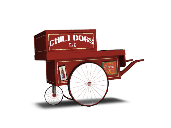 Sims 4 — Vintage Beach Hotdogcart by Angela — Vintage Beach Hotdog cart. Deco ONLY!