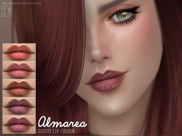 Sims 4 — [ Almarea] - Glossy Lip Colour by Screaming_Mustard — A new glossy lip colour. For females, teen +. With custom