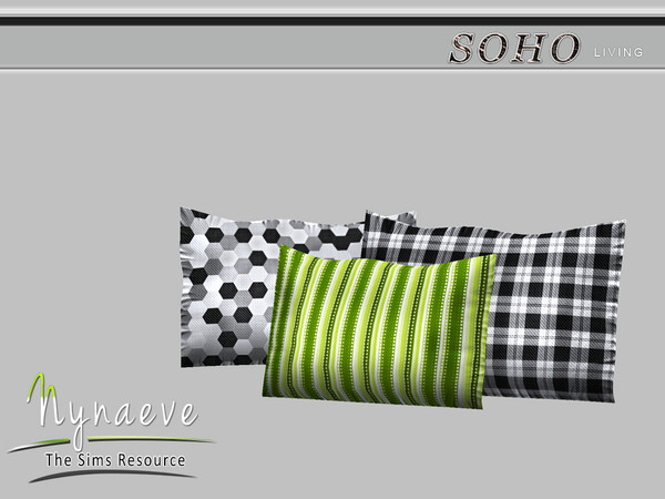Sims 4 — Soho Pillow (large) by NynaeveDesign — Soho Living Room - Pillow (large) Located in: Decor - Rugs Price: 53
