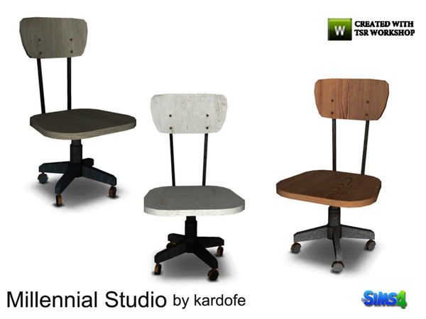 Sims 4 — kardofe_Millennial Studio_DeskChair by kardofe — Office chair, industrial style, reminiscent of old school