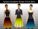 Sims 4 — GradientStripe Circle Skirt by Xyliax — Recolor of the base game circle skirt featuring stripes that descend in
