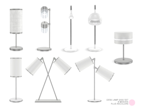 Sims 4 — Desk Lamp 2000 Set by DOT — Desk Lamp 2000 Set. Modern and Contemporary Metal Lamps for Desk or Table, 8 colors,