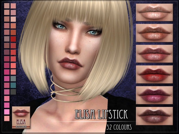 Sims 4 — Elisa Lipstick by RemusSirion — Elisa Lipstick for the Sims 4 HQ mod compatible, but the preview pictures were