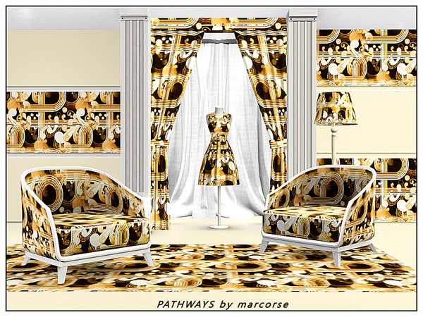 Sims 3 — Pathways_marcorse by marcorse — Abstract pattern: 'expressways' with no where to go . .in shades of orange and