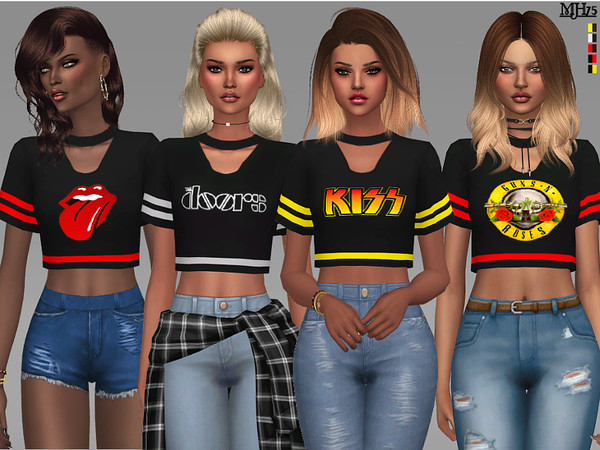 Sims 4 — S4 Boohoo Band Tees [Updated] by Margeh-75 — -I'm heading to Guns N Roses next week so i got inspired to make