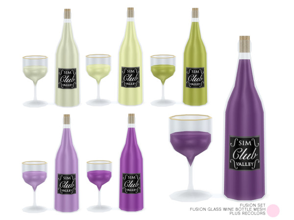 Sims 4 — Fusion Glass Wine Bottle Mesh by DOT — Fusion Glass Wine Bottle Mesh by DOT of The Sims Resource