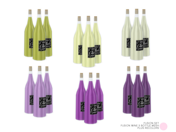 Sims 4 — Fusion Wine 3 Bottle Mesh by DOT — Fusion Wine 3 Bottle Mesh by DOT of The Sims Resource