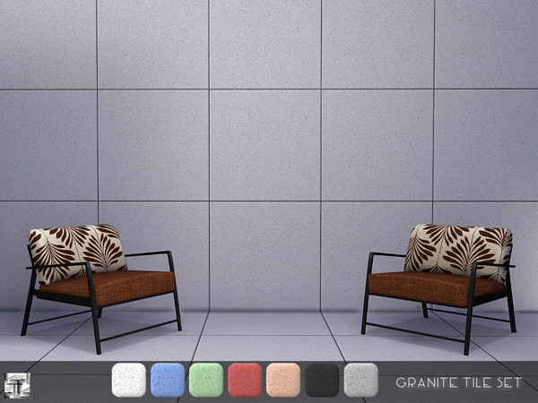 Sims 4 — Granite Tile Set by Torque3 — This matching set of detailed Granite Tile Floors and Granite Tile Walls provides