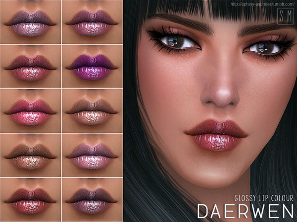 Sims 4 — [ Daerwen ] - Glossy Lip Colour by Screaming_Mustard — A new glossy lip colour in 10 shades. For females, teen