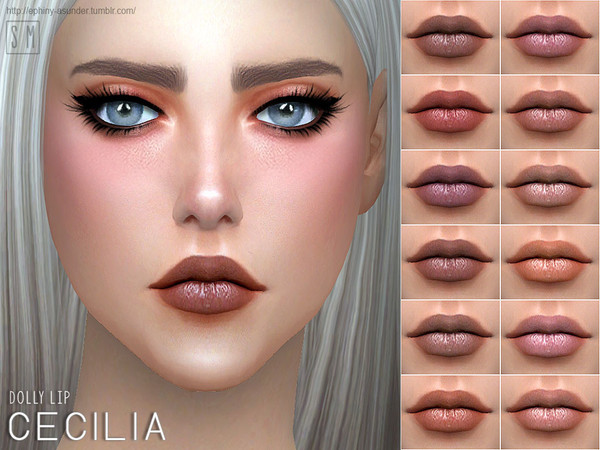 Sims 4 — [ Cecilia ] - Dolly Lip by Screaming_Mustard — A sweet shape dolly lip in 12 shades. For females, child +. With